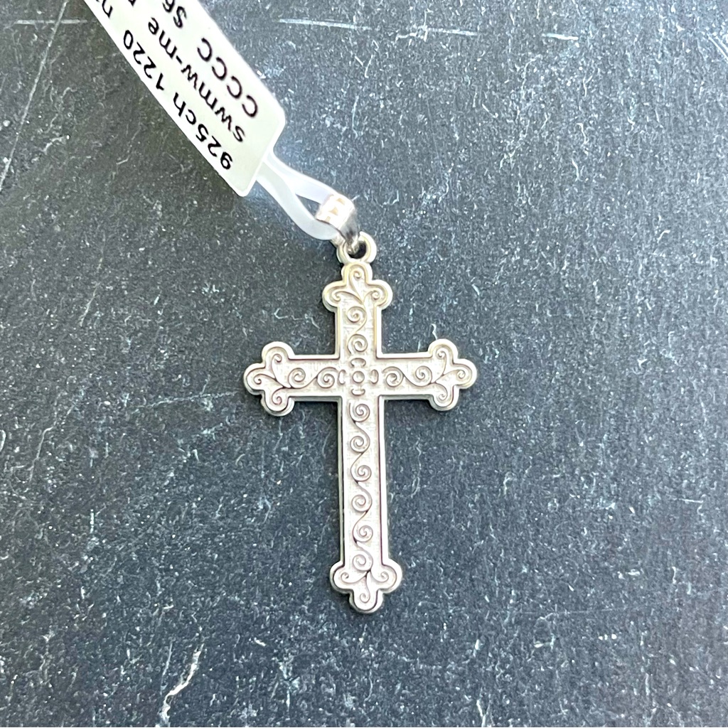 Intricate Silver Cross Pendant